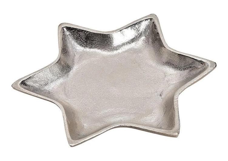 Teller Stern aus Aluminium Silber