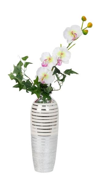Vase in Silber/Weiss H=31,3 cm - 0