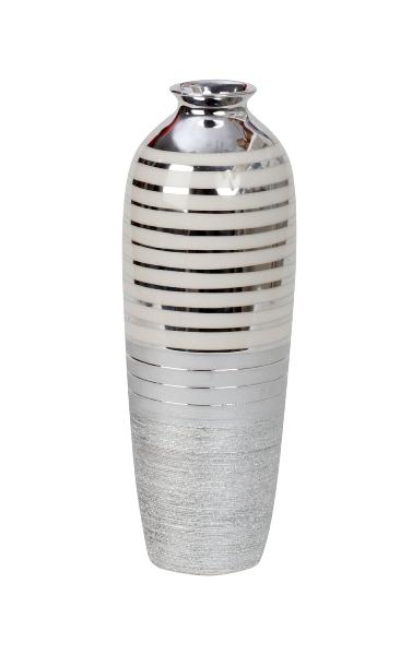 Vase in Silber/Weiss H=31,3 cm