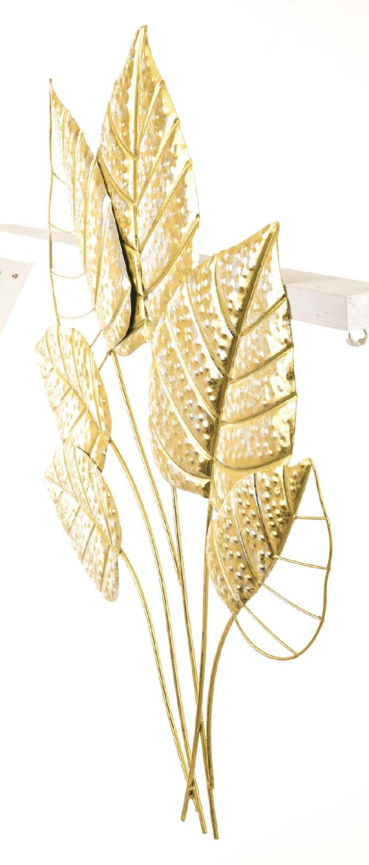 Wand-Deko Metall Blätter Gold - 0