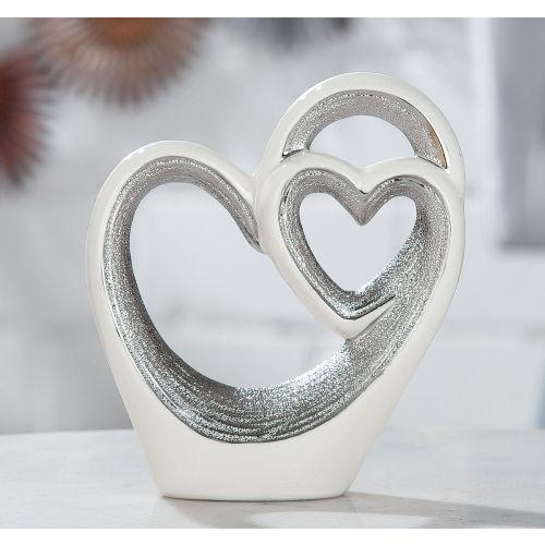 Porzell Skulptur `Herz im Herzen` - 0