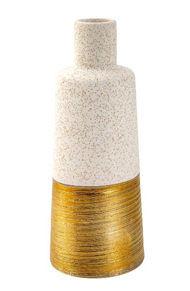 Vase oben schmal `gold/sand`h,25cm