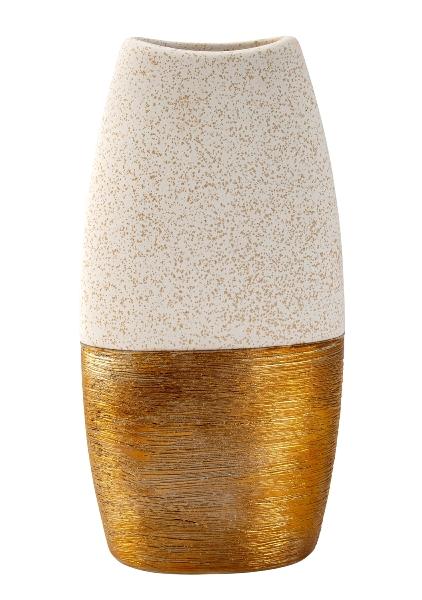 Vase rund `gold/sand`Höhe 29 cm