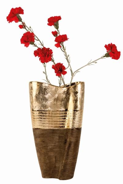 Moderne große Vase goldbraunes H.35 cm