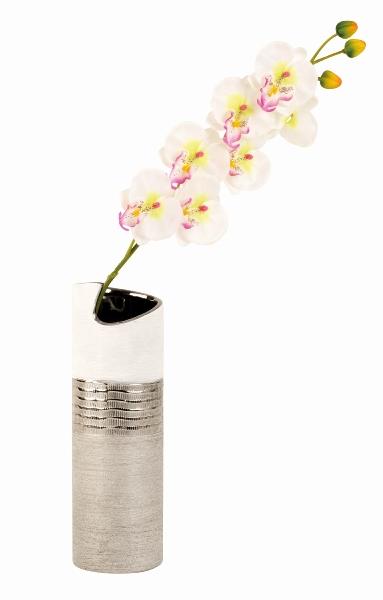 Moderne Vase silber/weißes 30cm