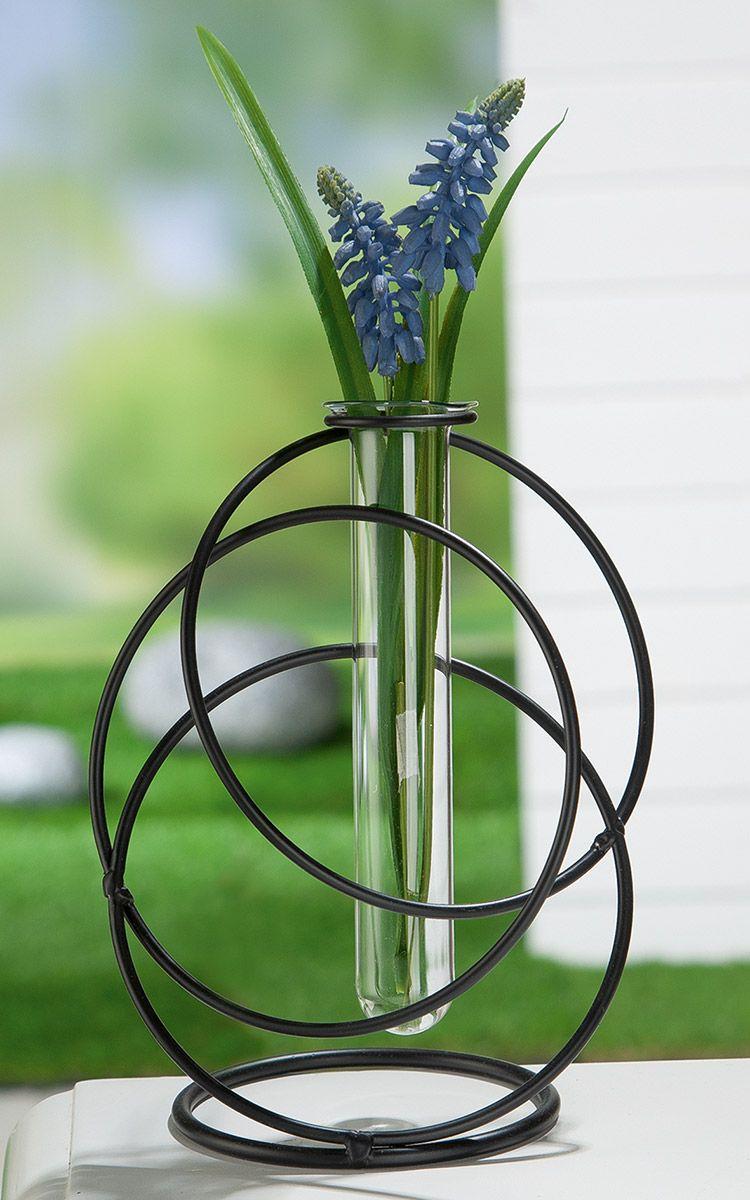 Metall Hänge-Vase mit Reagenzglas `Circle`