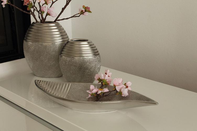 Keramik ovale Vase `Trace` 19cm