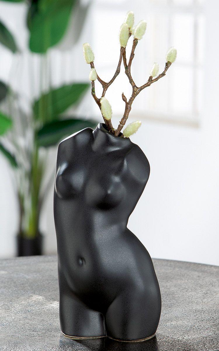 Keramik Vase `Black Lady` matt