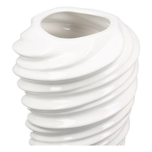 Vase`Twist`Porz.weiß glänzend - 1