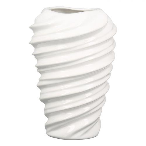 Vase`Twist`Porz.weiß glänzend - 0