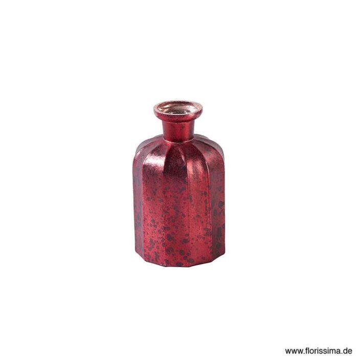 Glas Flasche Rosso/Eckig rot 23 cm - 0