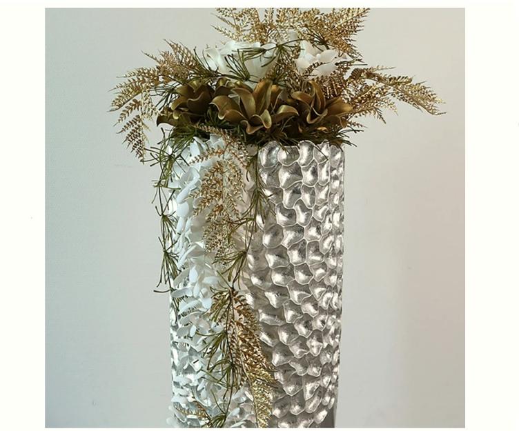 Blumentöpfe `Carve` silber H.70cm - 2