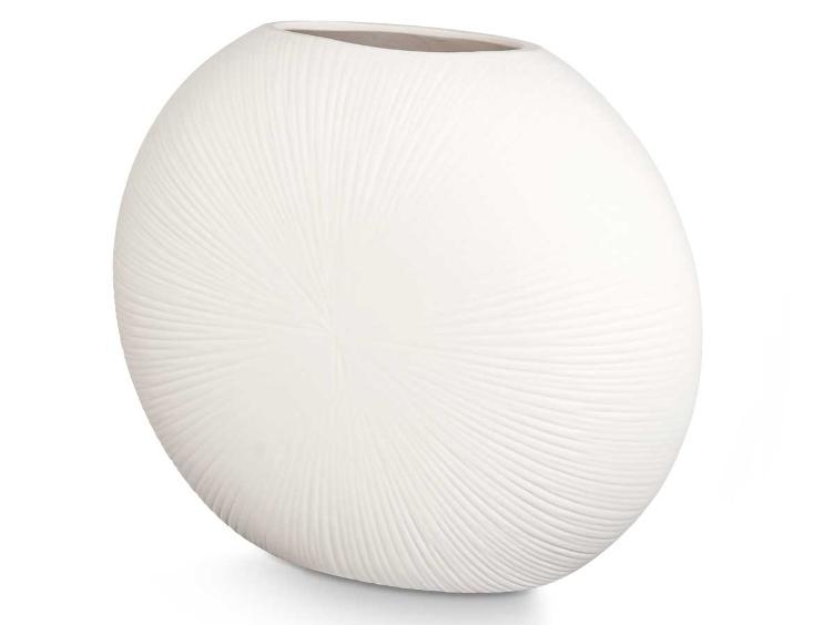 Runde Keramikvase 40cm weiß - 1