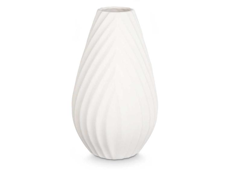 Keramikvase mit Streifen 41cm weiß - 0