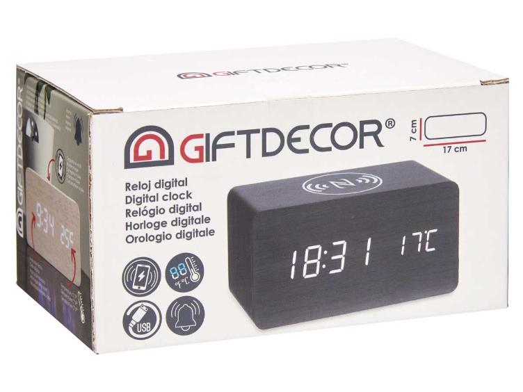 Digital Uhr mit Alarm-Ladegerät-Mov-Temperatur - 0