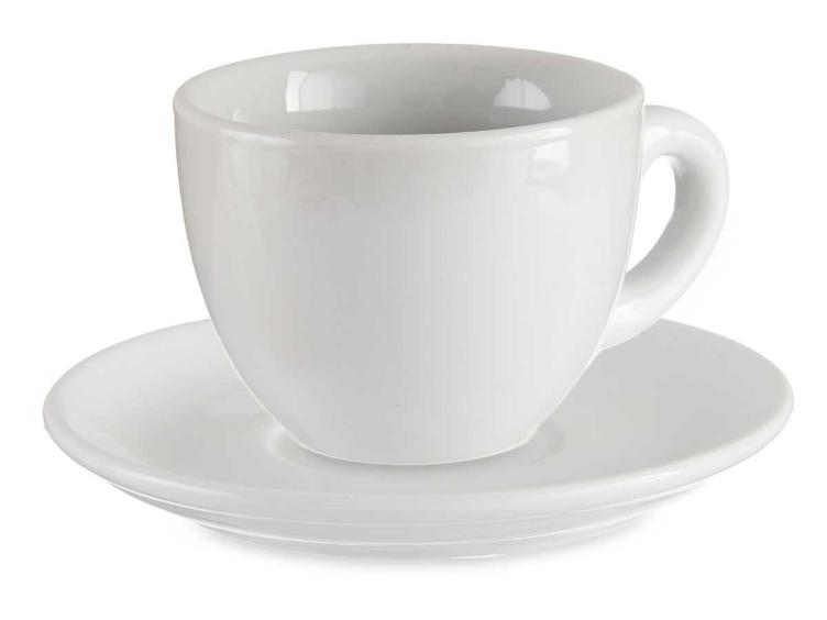 Set 6 Kaffeetassen aus Porzellan mit Untertasse 250 ml - 0