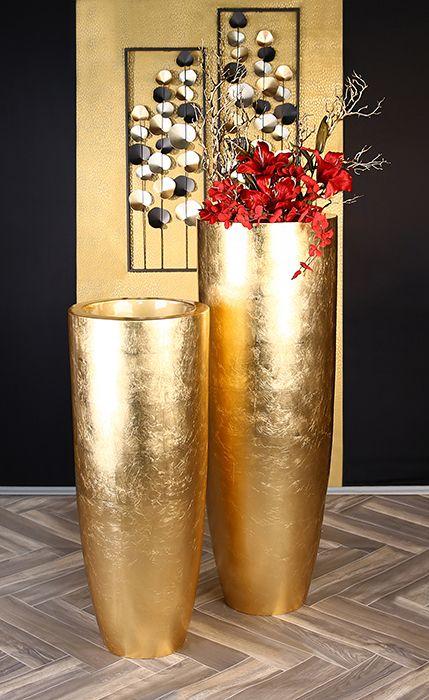 Blumentöpfe `Konus` gold H.92cm