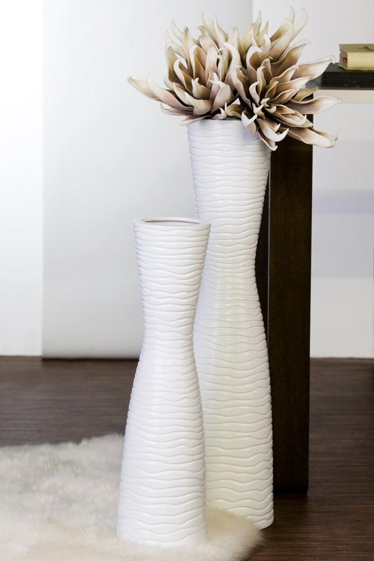 Vase`Tamera`Keramik,weiss H.77cm