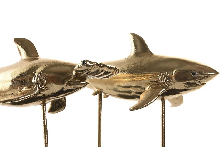 Deko-Figur Haifisch 32 cm SHARK Gold - 0