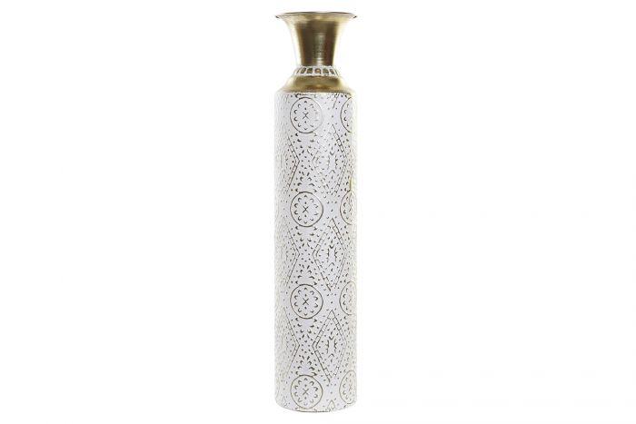 VASE METALL WEISS GOLD