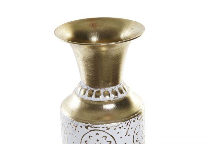VASE METALL WEISS GOLD - 0